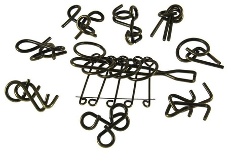 Łamigłówki metalowe 9 szt. STEAMPUNK ZESTAW BRĄZOWY