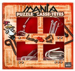 Łamigłówki Puzzle Mania 4 szt. zestaw czerwony